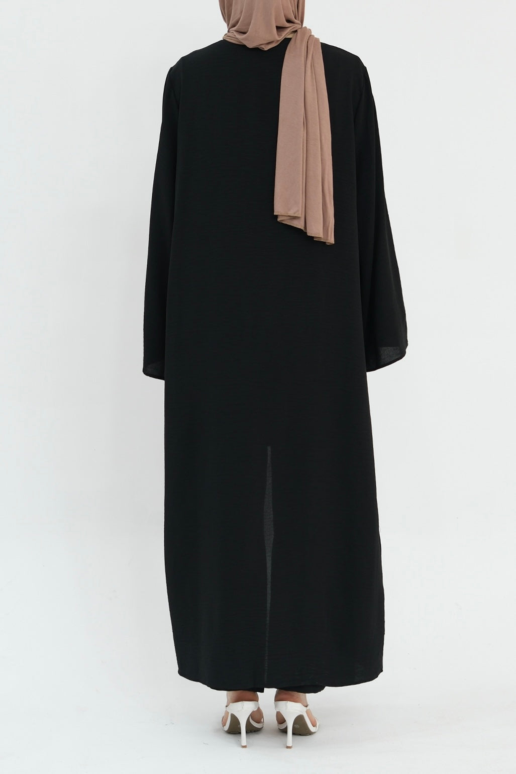 Sadia Stylish Casual Three Piece Abaya Set 779 - Black