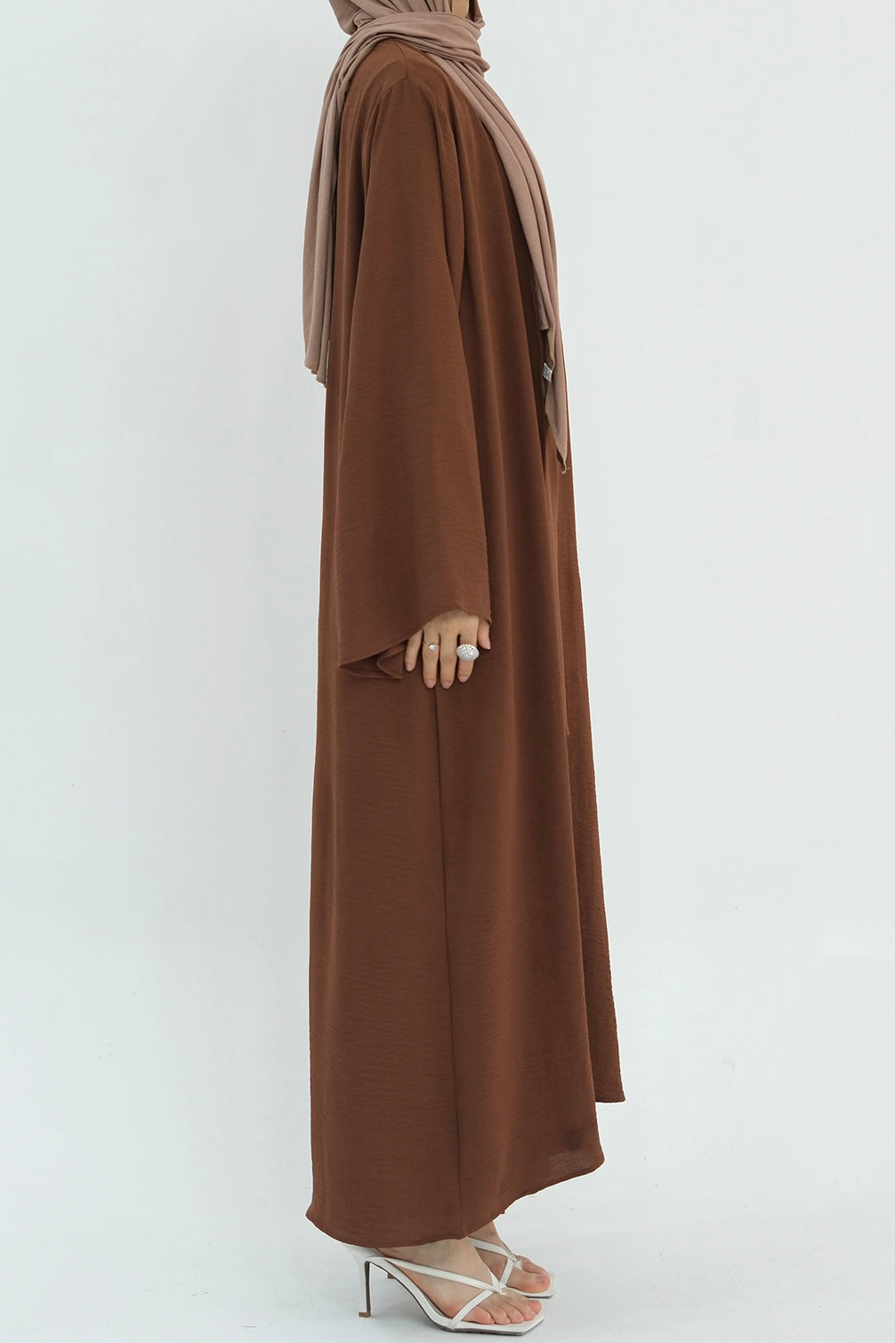 Sadia Stylish Casual Three Piece Abaya Set 779 - Coffee