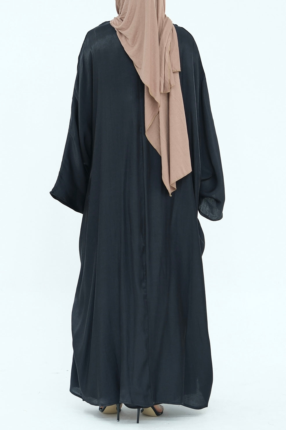 Sania Metallic Shimmer Modest Abaya Set 808 - Black