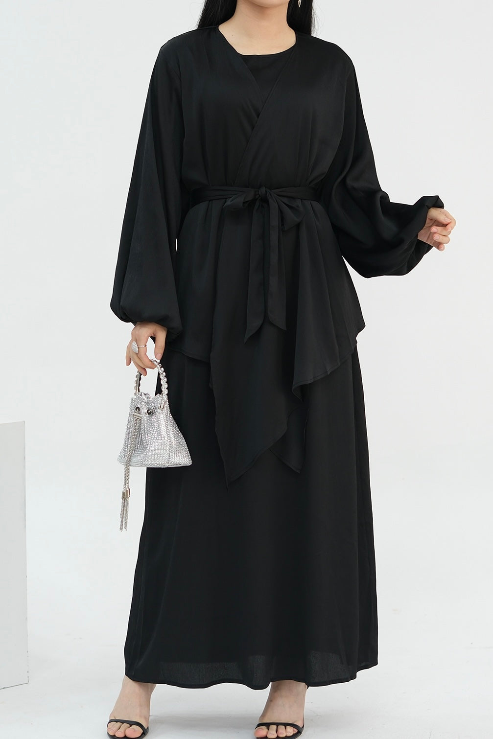 Ablah Two-Piece Modest Abaya Set 815 - Black