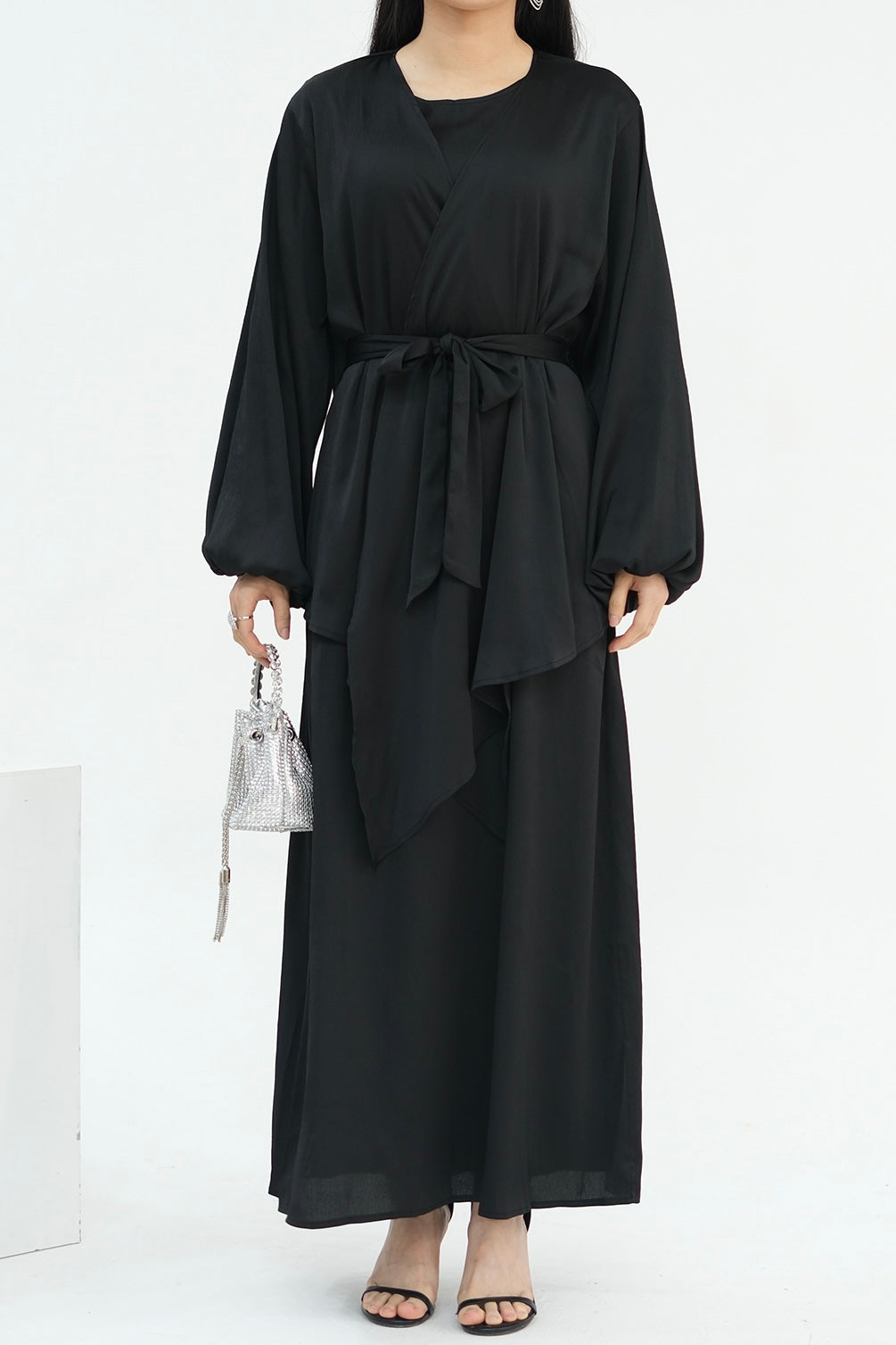 Ablah Two-Piece Modest Abaya Set 815 - Black