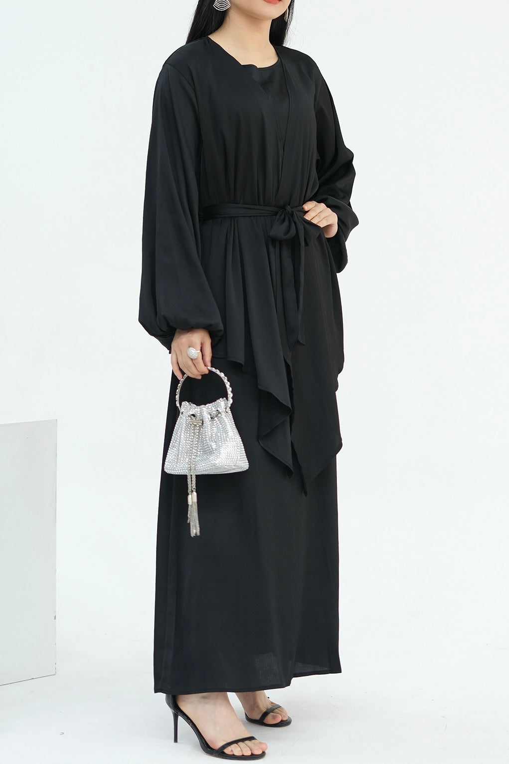 Ablah Two-Piece Modest Abaya Set 815 - Black