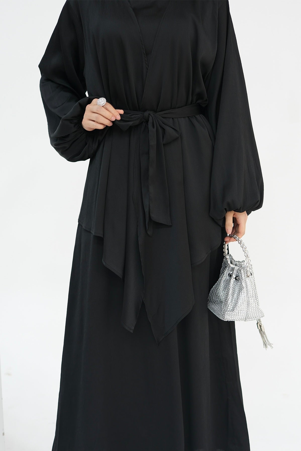 Ablah Two-Piece Modest Abaya Set 815 - Black