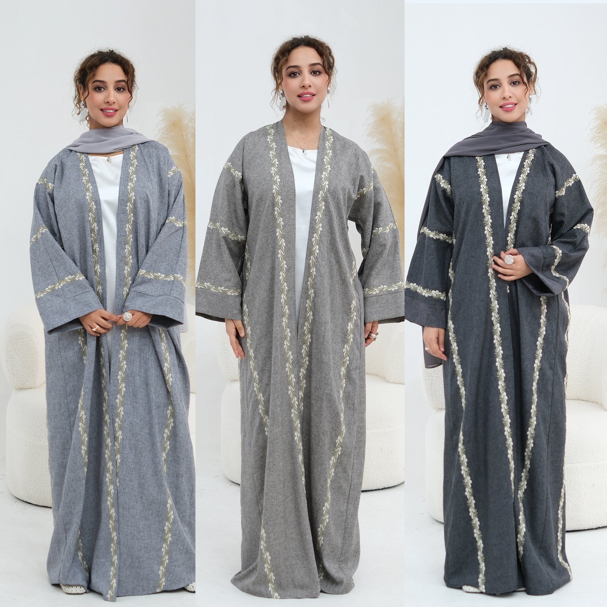 Exquisite large-size embroidered cardigan LR1153headscarf-free