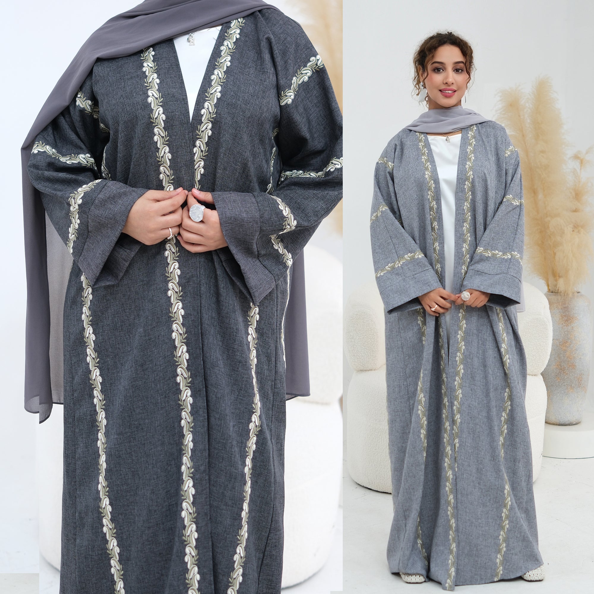 Exquisite large-size embroidered cardigan LR1153headscarf-free