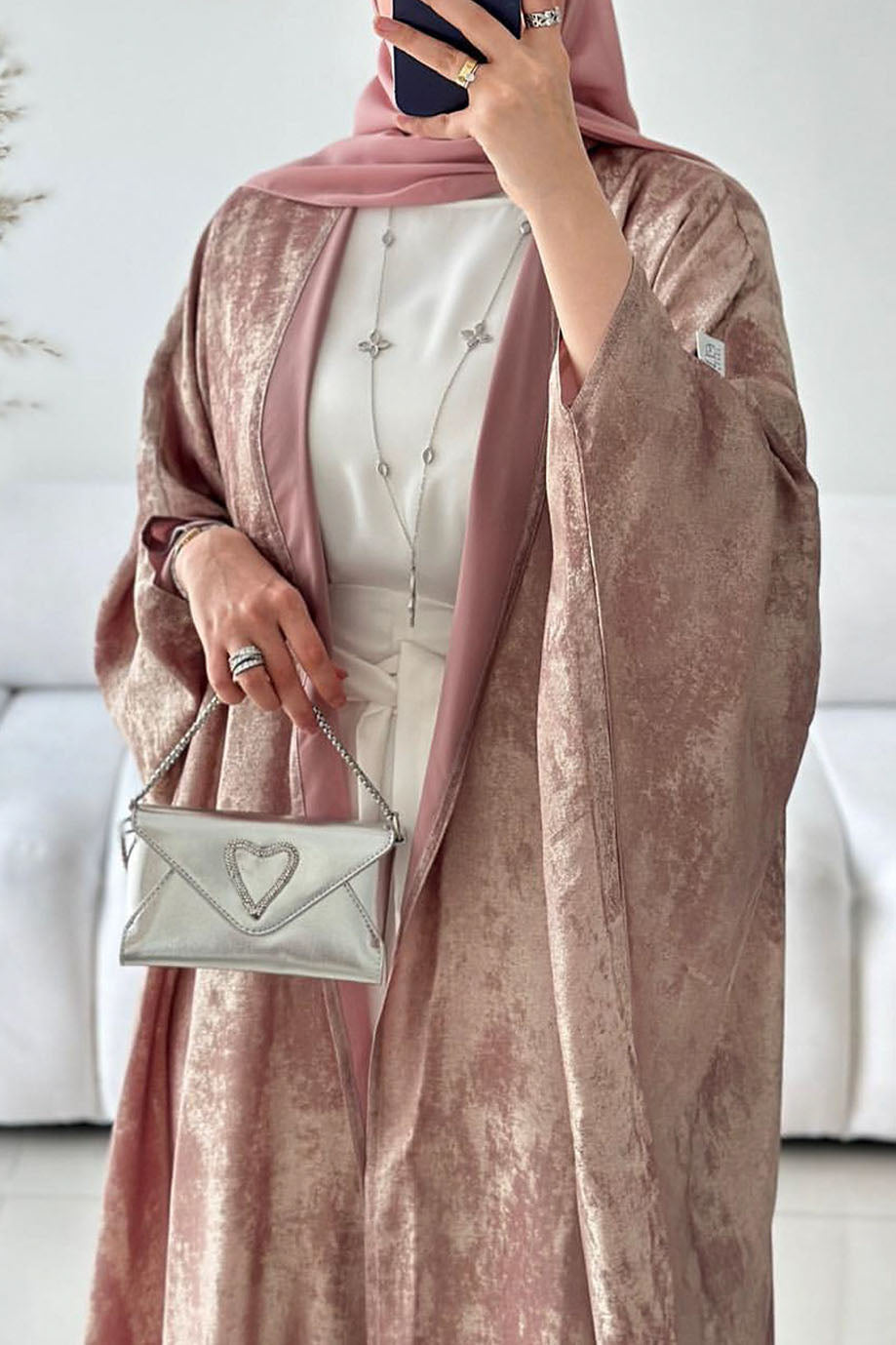 Lumira Elegant Open Abaya 796 –  Pink