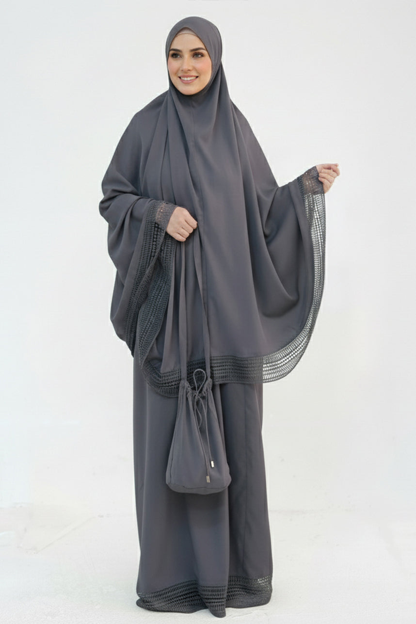Azura Breathable Fabric Modest Prayer Set 956 – Charcoal