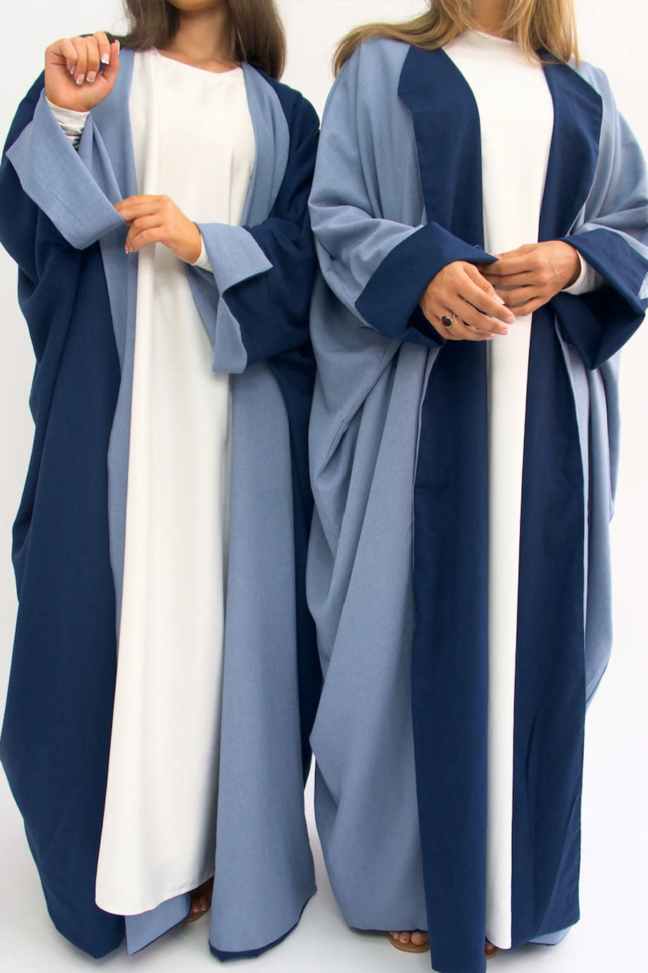 Celira Reversible Elegant Open Abaya Cardigan 736 – Blue