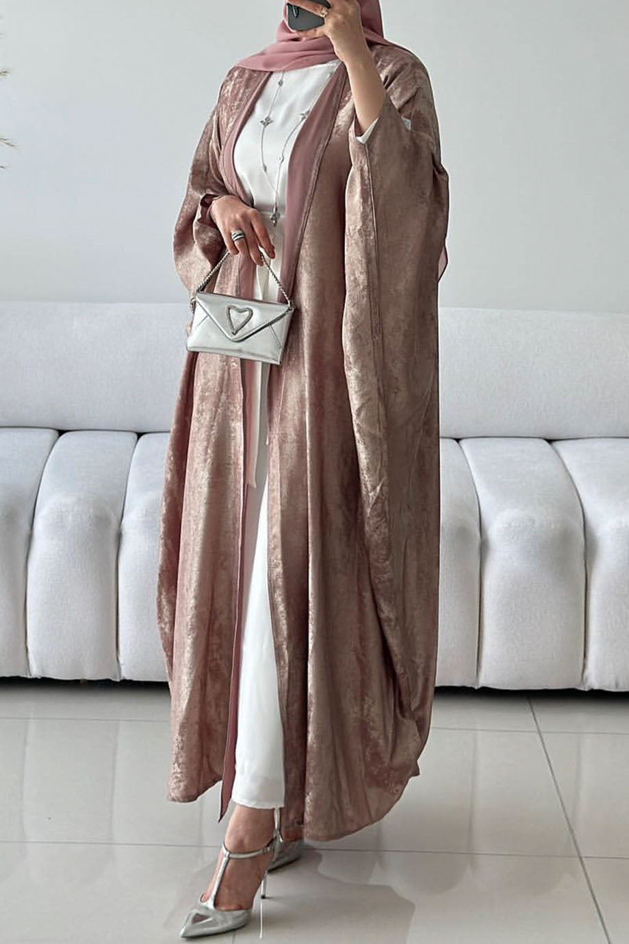 Lumira Elegant Open Abaya 796 –  Pink