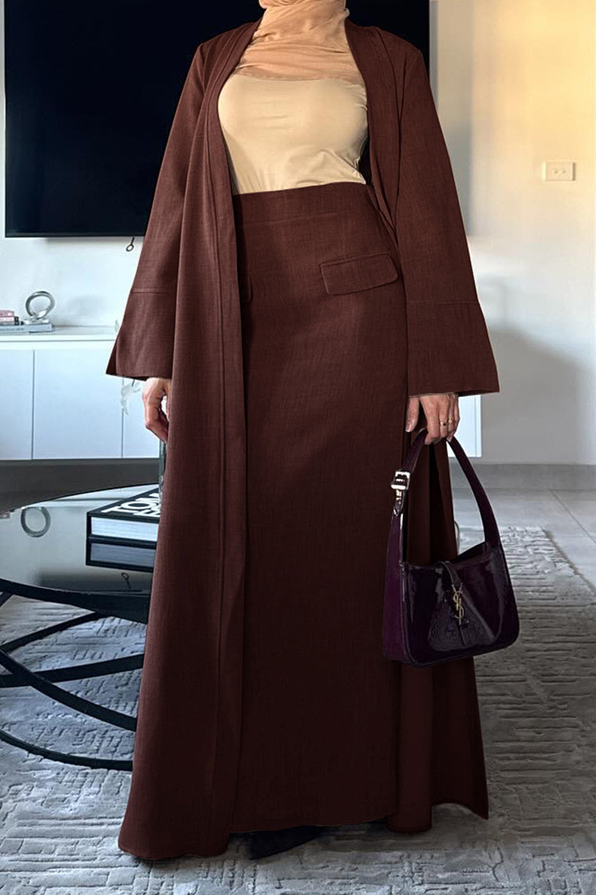 Coralie Twill-Blend Elegant Ensemble 1072 – Brick Red