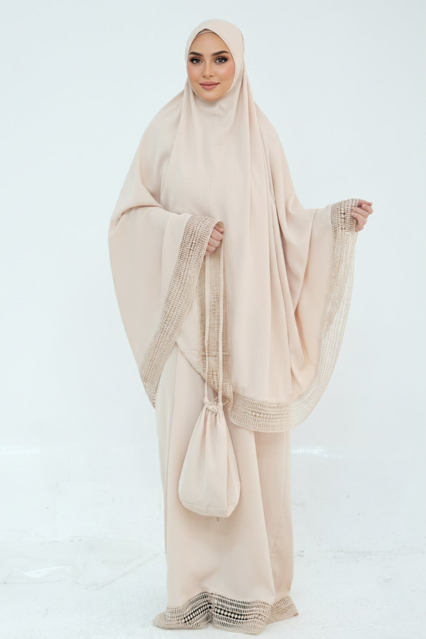 Azura Breathable Fabric Modest Prayer Set 956 – Cream