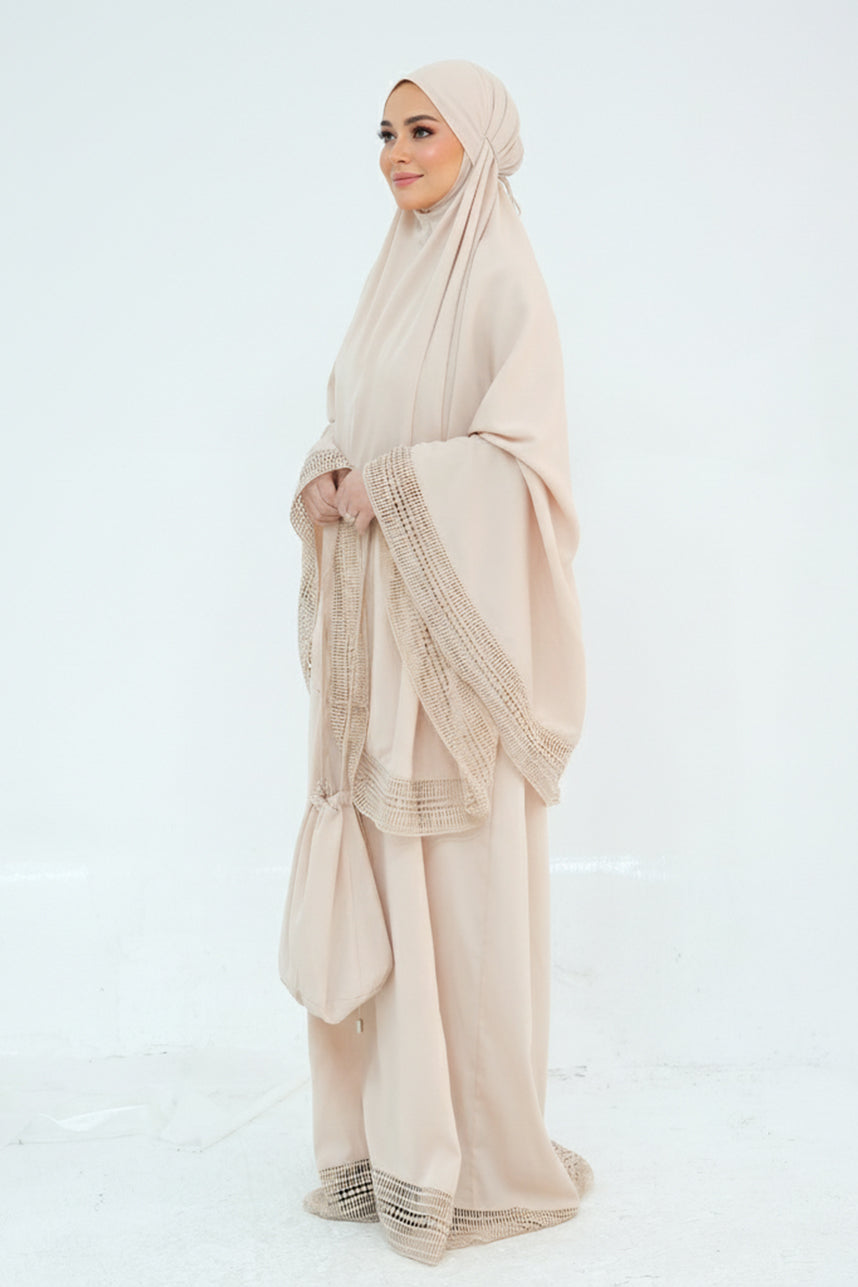 Azura Breathable Fabric Modest Prayer Set 956 – Cream