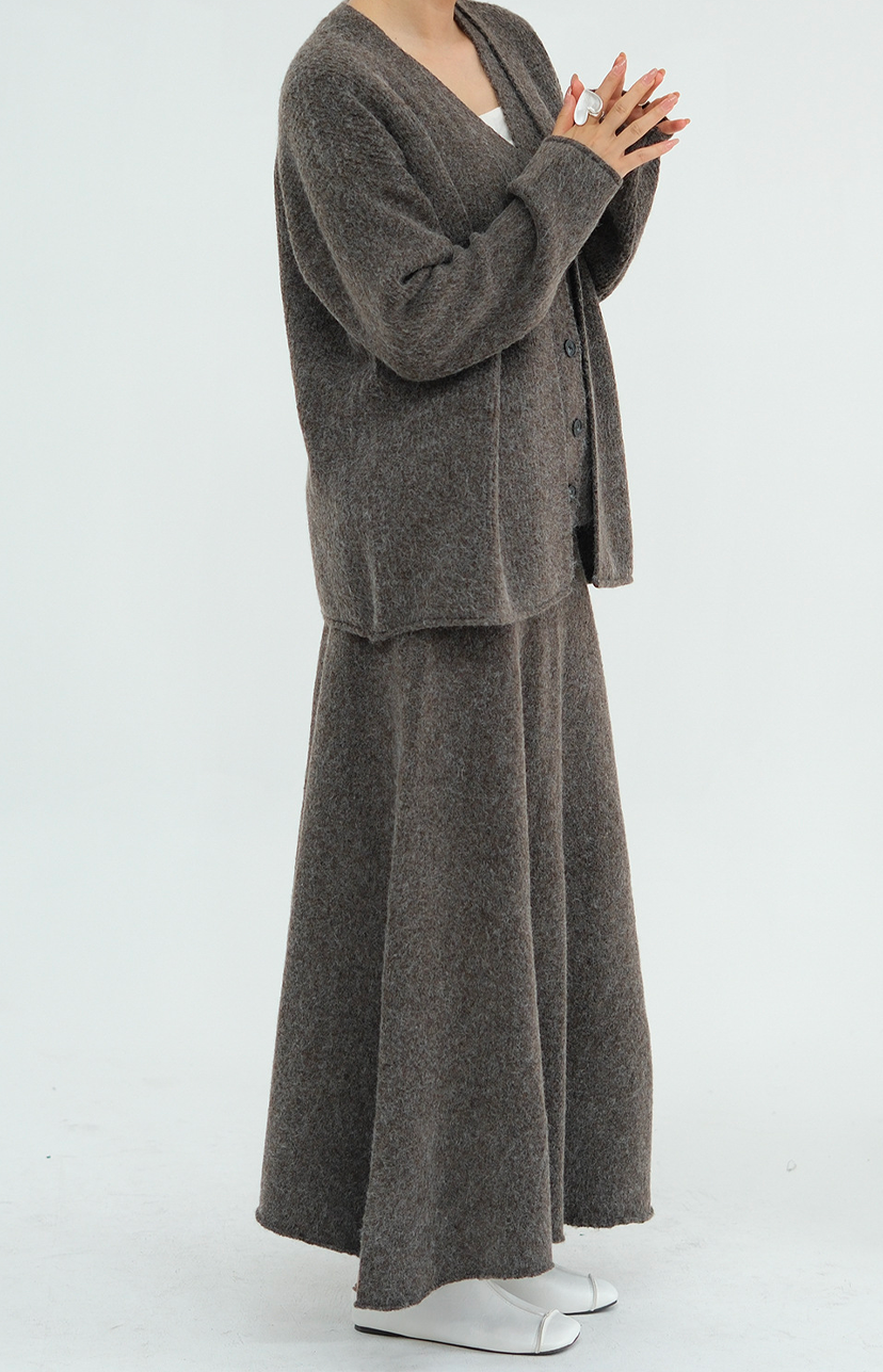 Hearth Soft-Knit Modest Three-Piece Set 010 – Coffee Brown