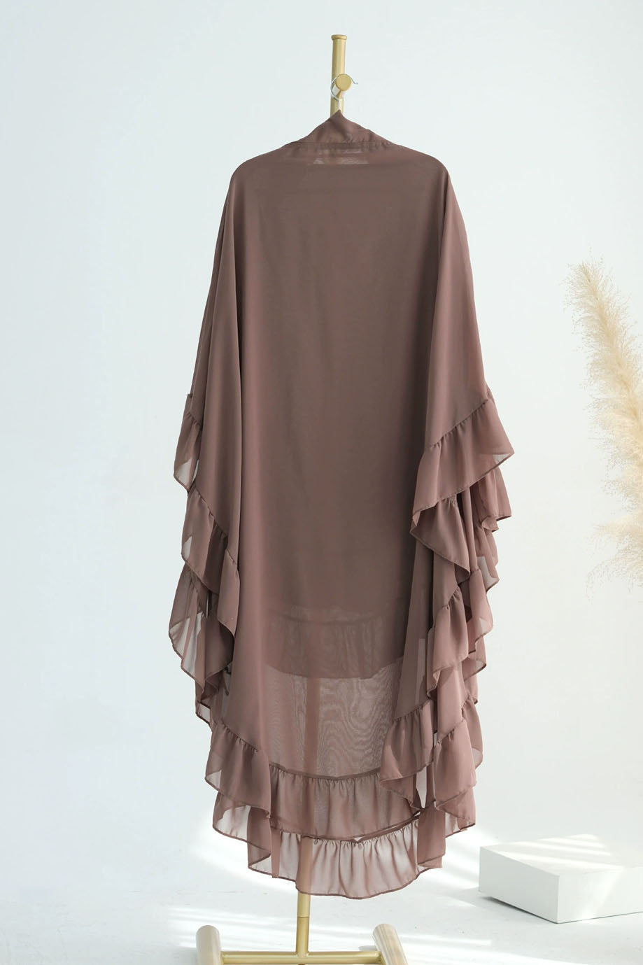 Double Layer Ruffle Maxi Hijab 926 – Khaki