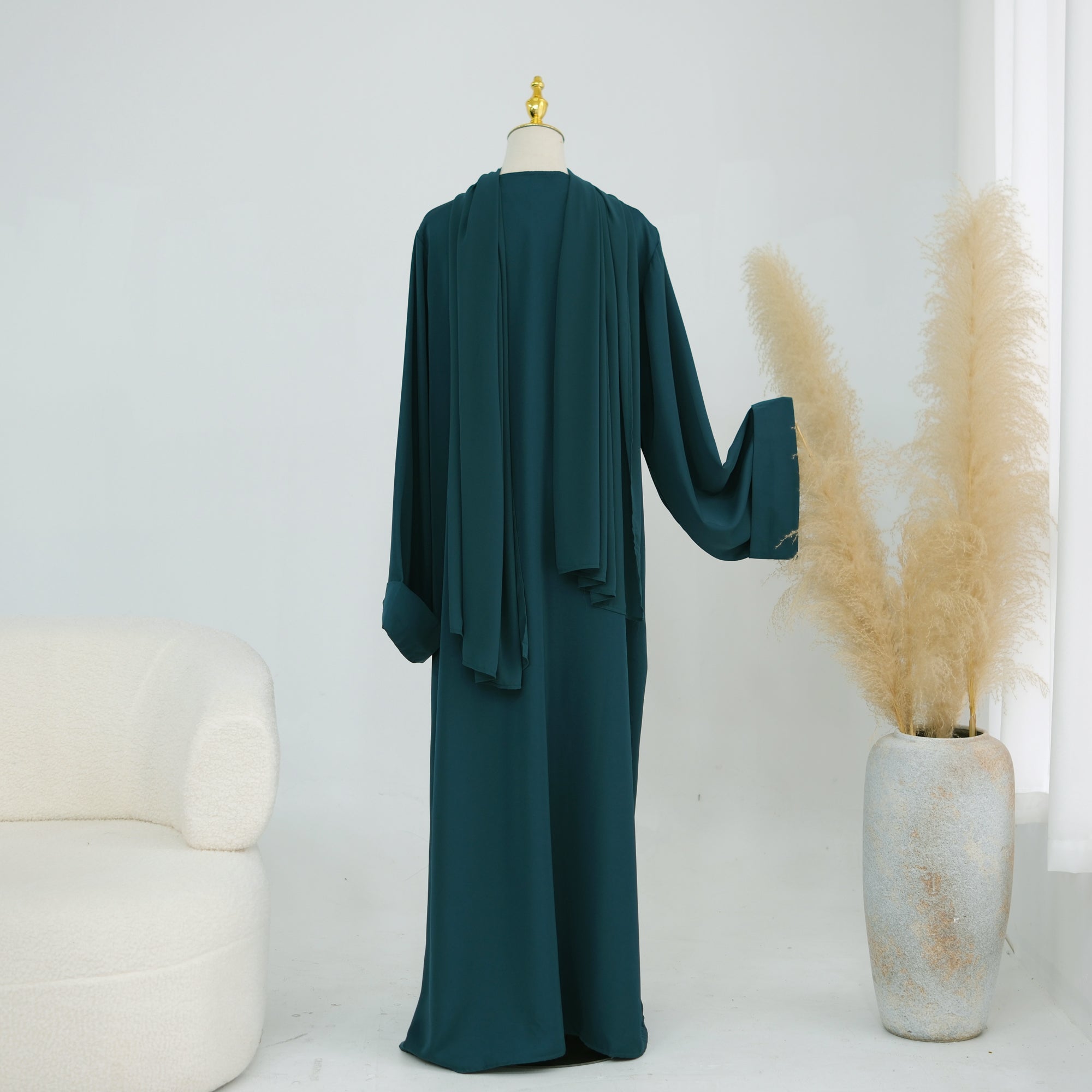 Long sleeved solid color plus size cardigan 1281+sleeveless inner layer 1266
