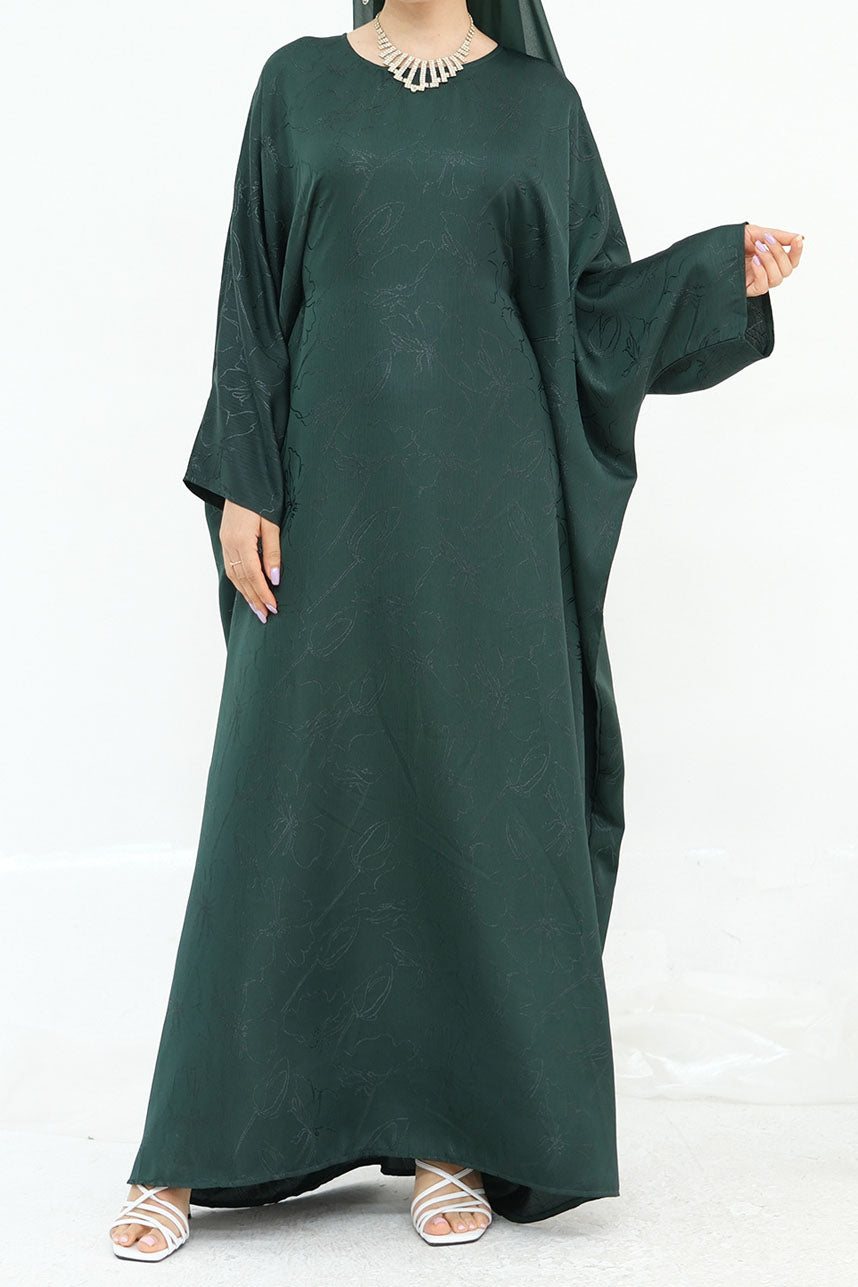 Horizon Subtle-Pattern Elegant  Abaya LRDB005 – Green