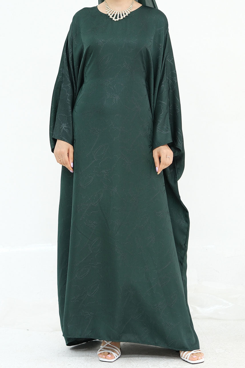 Horizon Subtle-Pattern Elegant  Abaya LRDB005 – Green