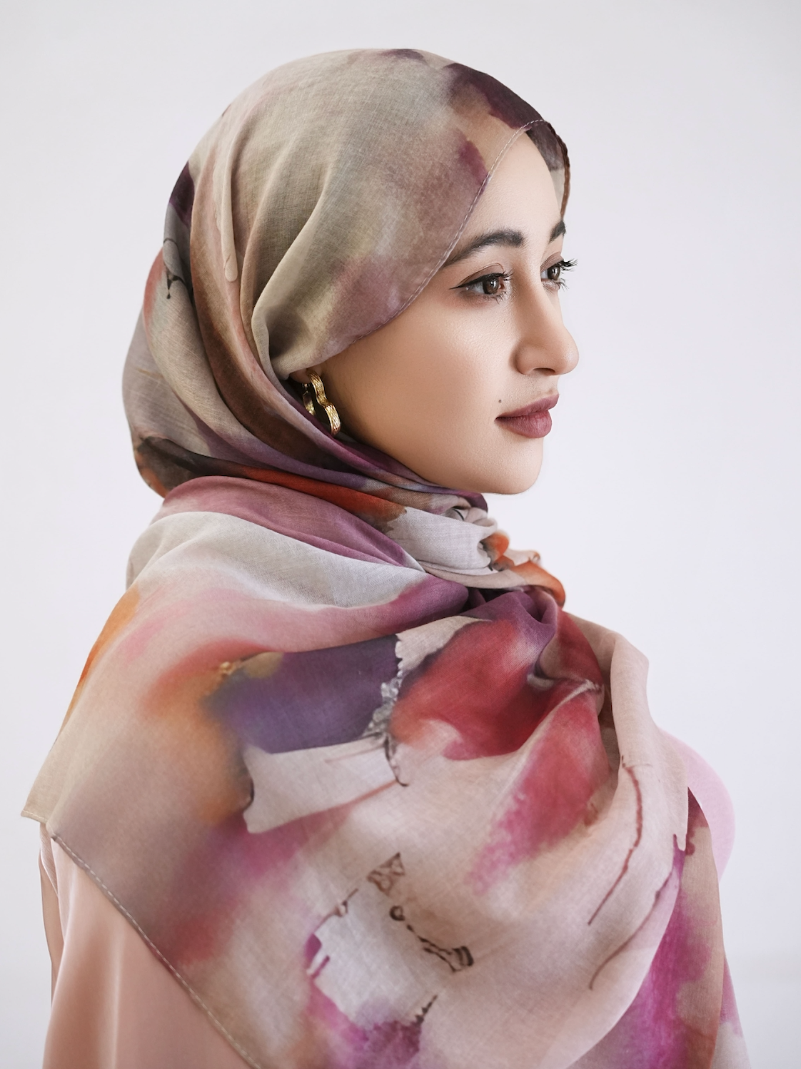 Printed Hijab 942 - Rose Red