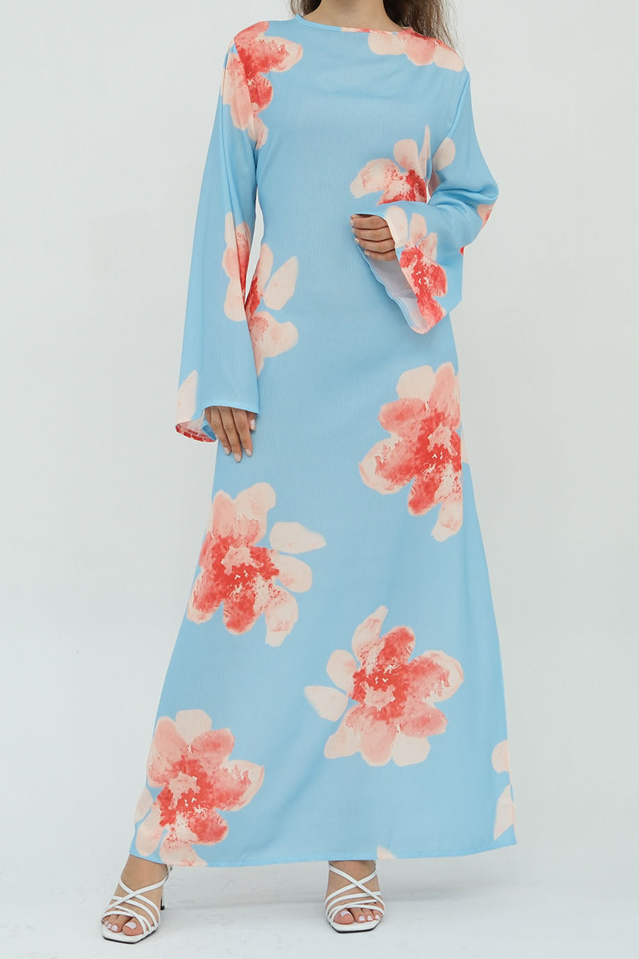 Floria Blossom Maxi Dress Abaya 1063 – Blue