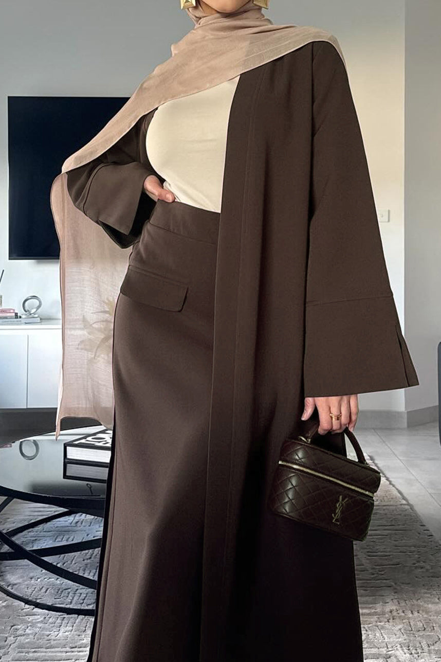 Coralie Twill-Blend Elegant Ensemble 1072 – Coffee