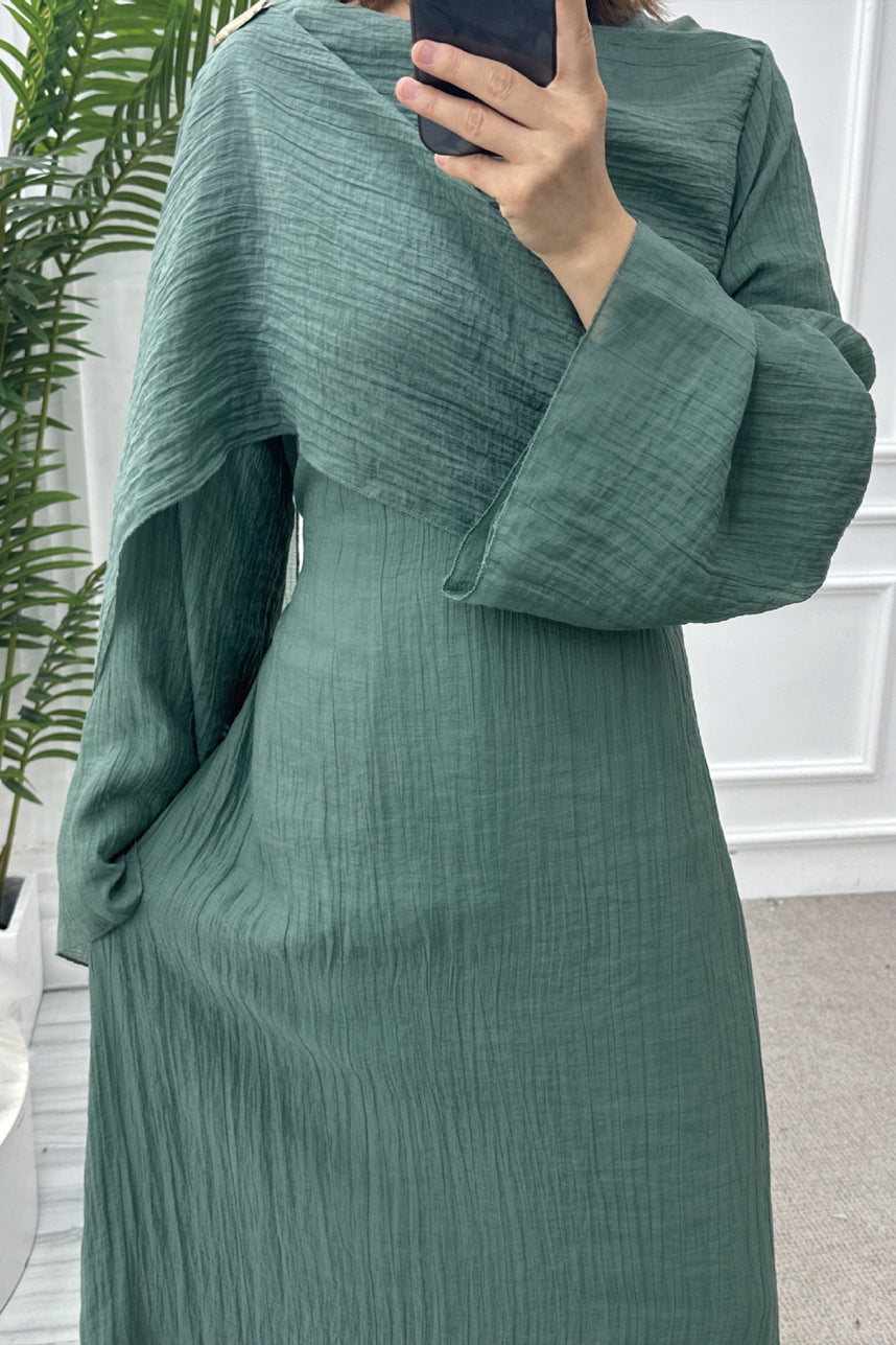 Serenne Double-Layer Elegant Modest Dress 1088 – Green