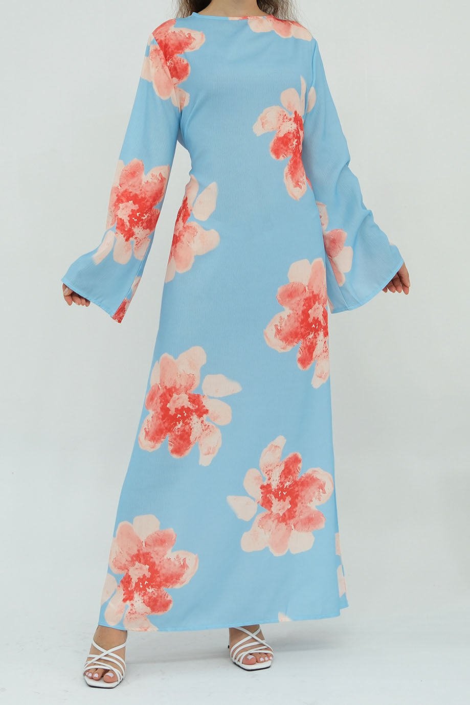Floria Blossom Maxi Dress Abaya 1063 – Blue