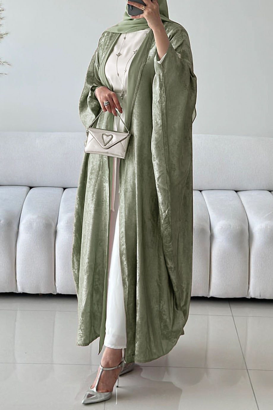 Lumira Elegant Open Abaya 796 –  Green