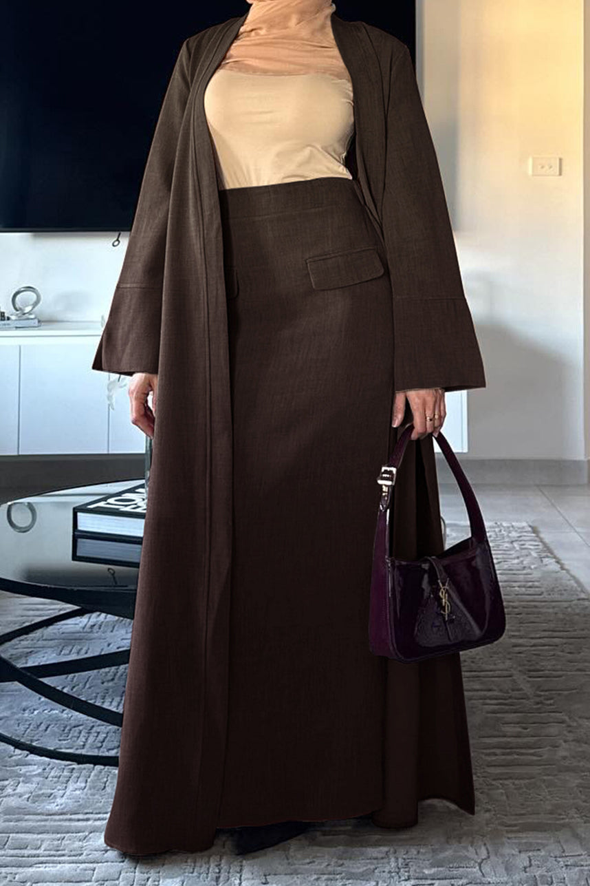 Coralie Twill-Blend Elegant Ensemble 1072 – Coffee