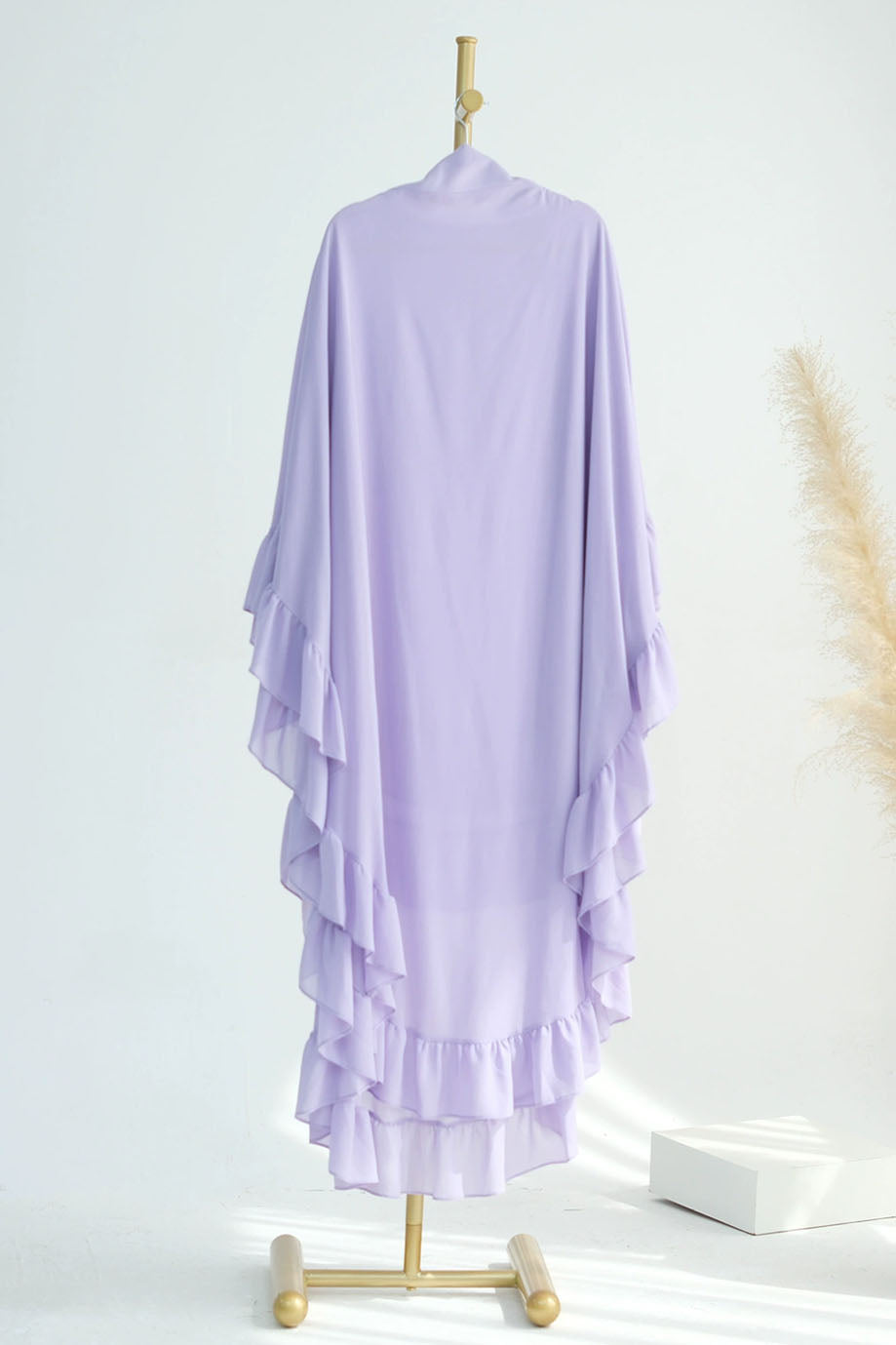 Double Layer Ruffle Maxi Hijab 926 – Light Purple
