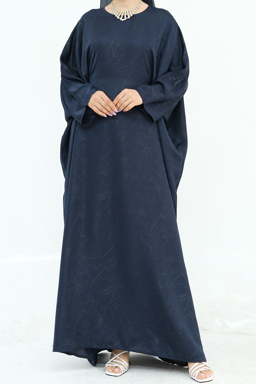 Horizon Subtle-Pattern Elegant  Abaya LRDB005 – Blue