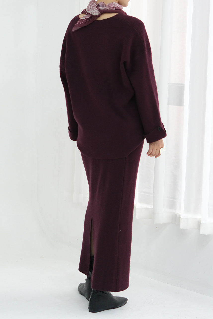 Serenya Thick-Knit Two-Piece Modest Set WDM005 – Purple
