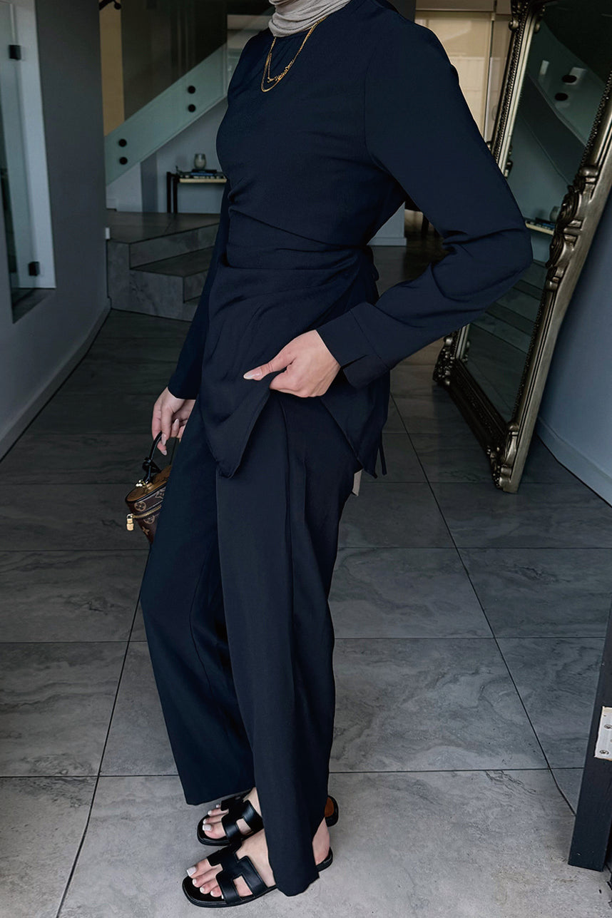 Novelle Relaxed Modest Lounge Ensemble 1089 – Black