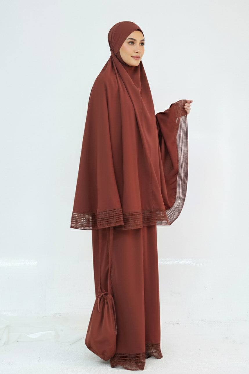 Azura Breathable Fabric Modest Prayer Set 956 – Terracotta
