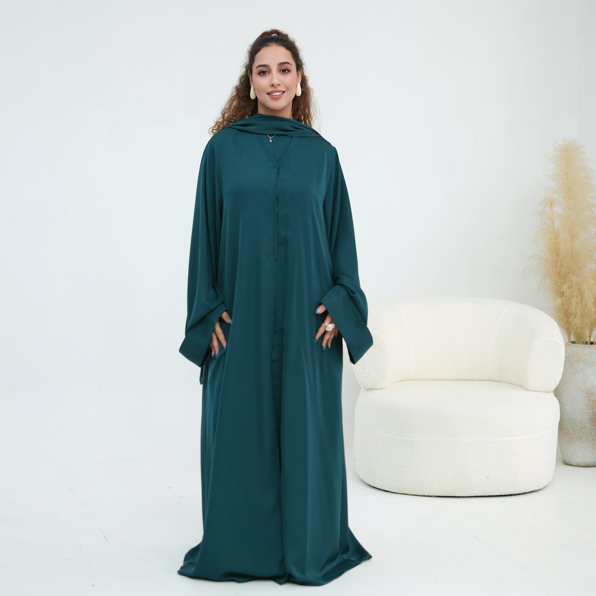 Long sleeved solid color plus size cardigan 1281+sleeveless inner layer 1266