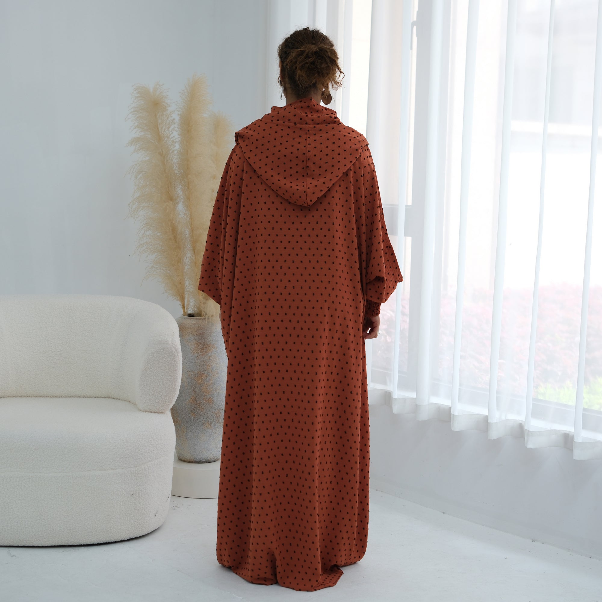 Tight cuff polka dot embroidery loose large dress LR1196