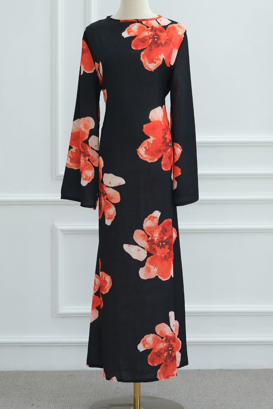 Floria Blossom Maxi Dress Abaya 1063 – Black