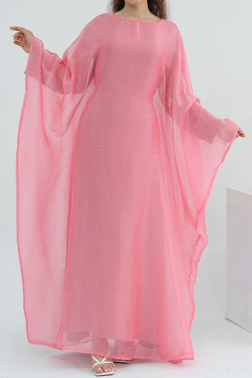 Aria Rhinestone-Embellished Elegant  Dress 1045 – Pink