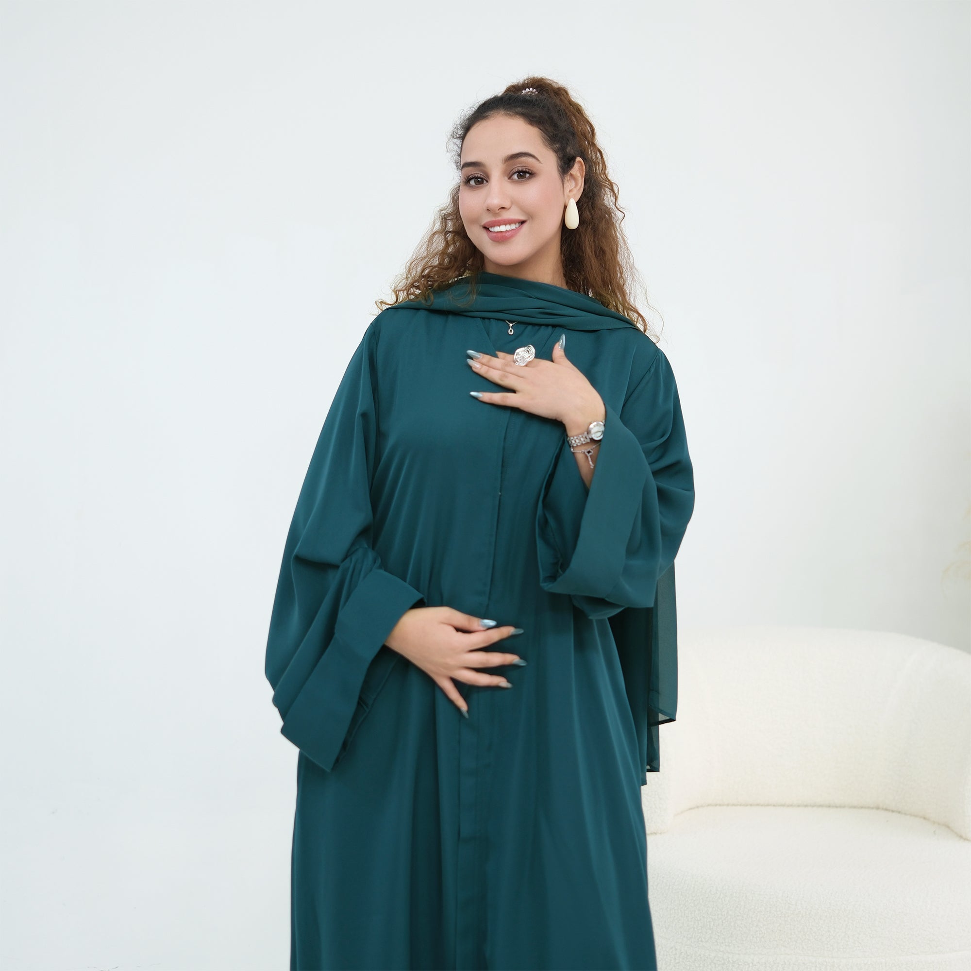 Long sleeved solid color plus size cardigan 1281+sleeveless inner layer 1266