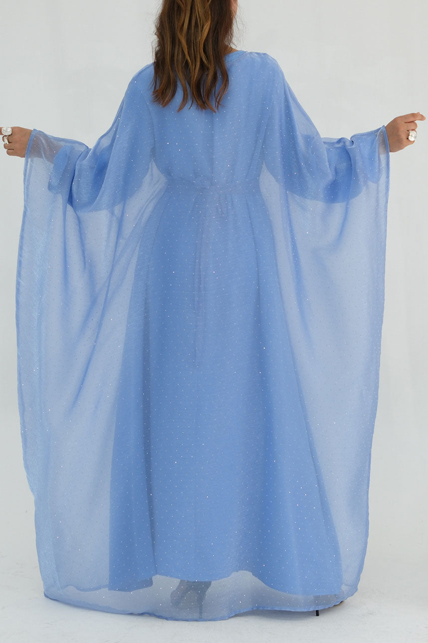 Aria Rhinestone-Embellished Elegant  Dress 1045 – Light Blue