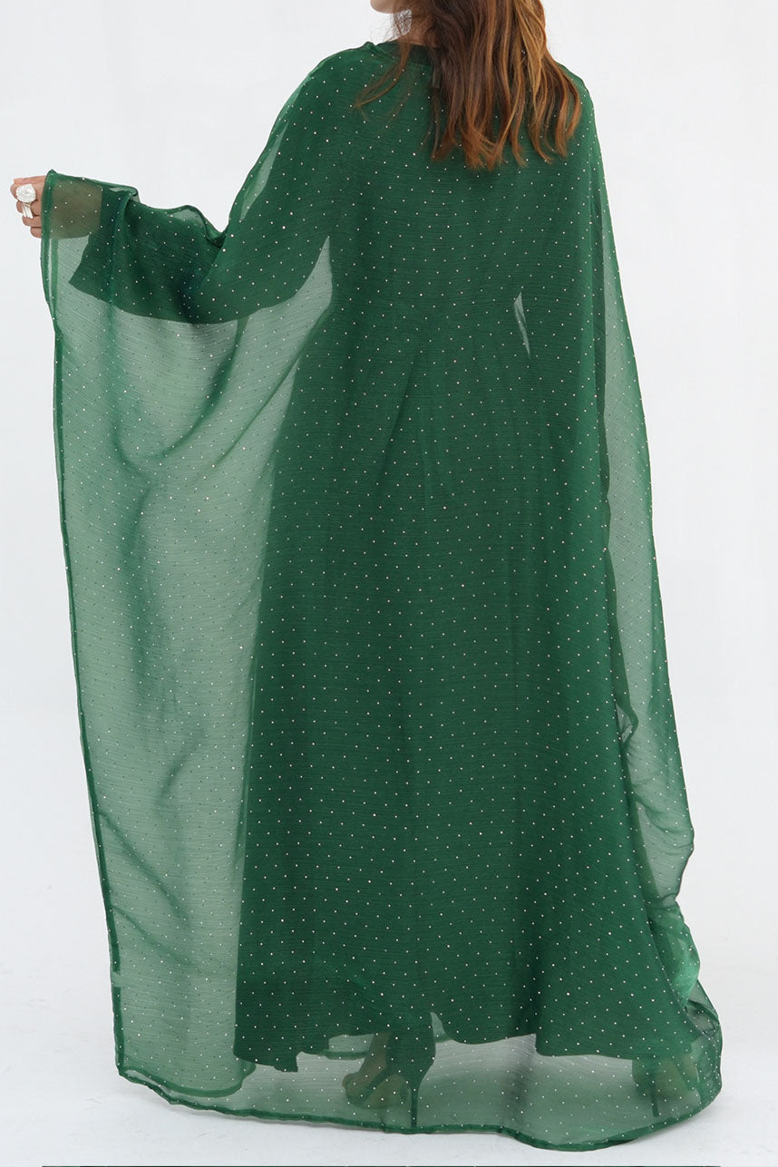 Aria Rhinestone-Embellished Elegant  Dress 1045 – Green