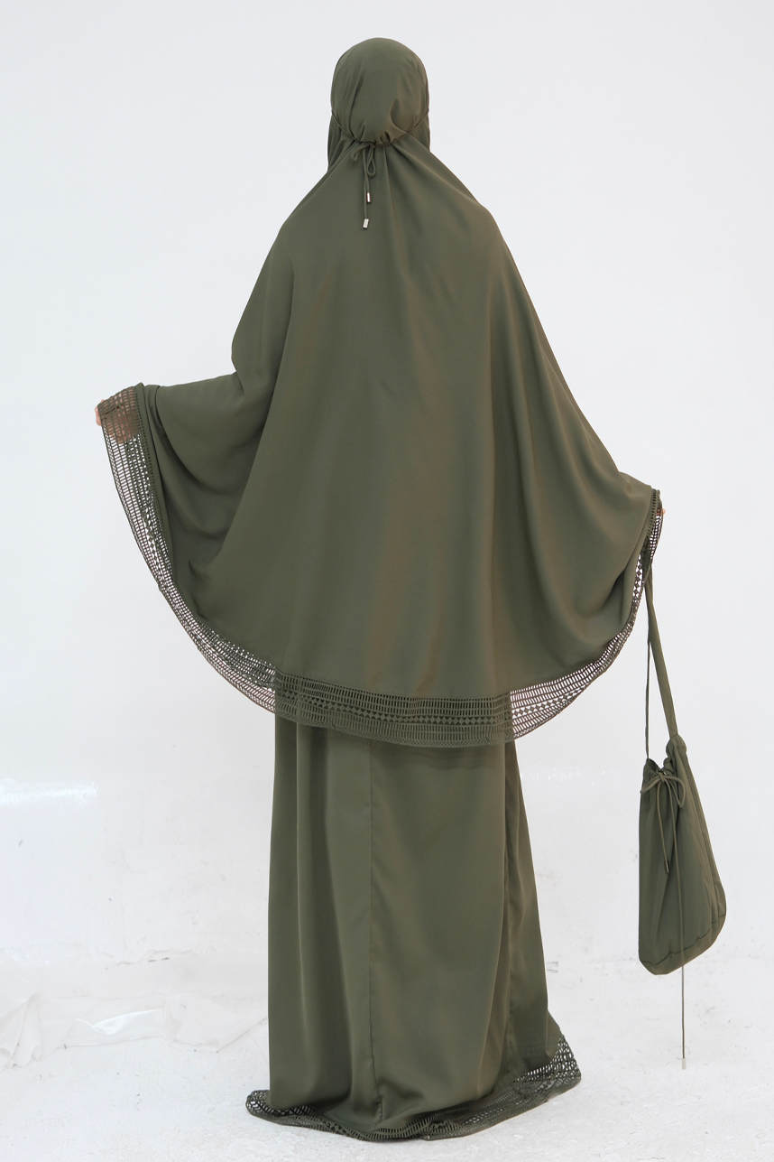 Azura Breathable Fabric Modest Prayer Set 956 – Olive