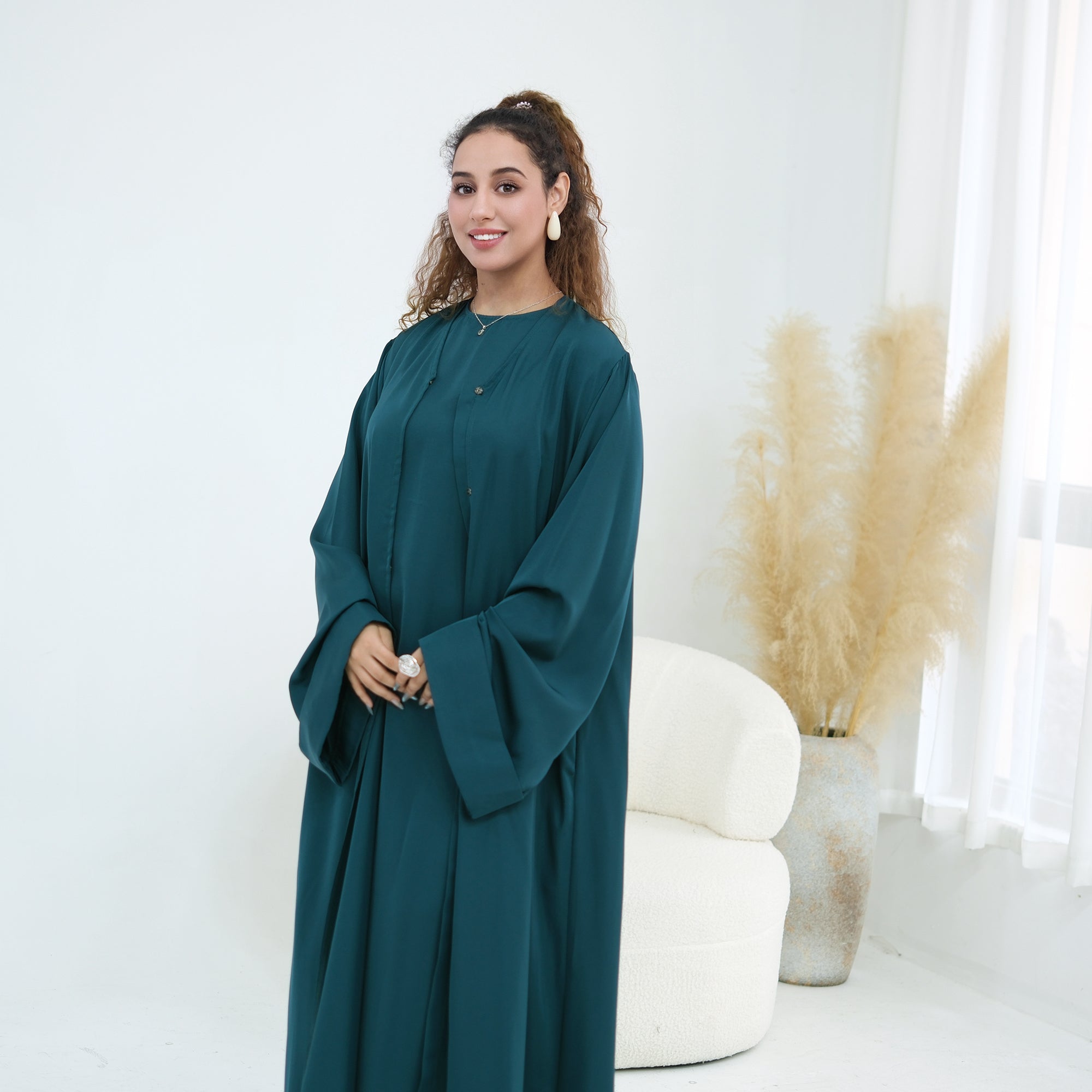Long sleeved solid color plus size cardigan 1281+sleeveless inner layer 1266