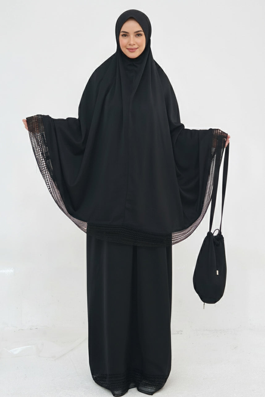 Azura Breathable Fabric Modest Prayer Set 956 – Black