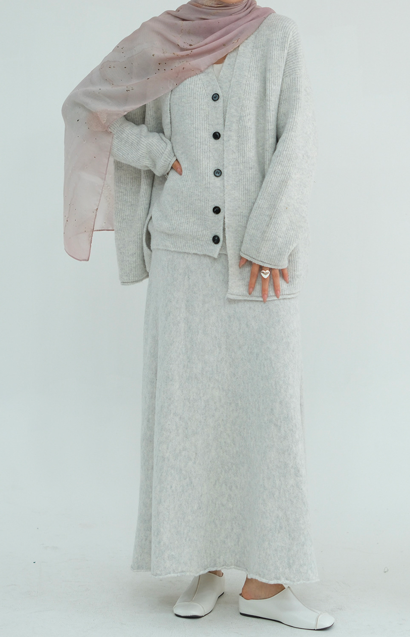 Hearth Soft-Knit Modest Three-Piece Set 010 – White