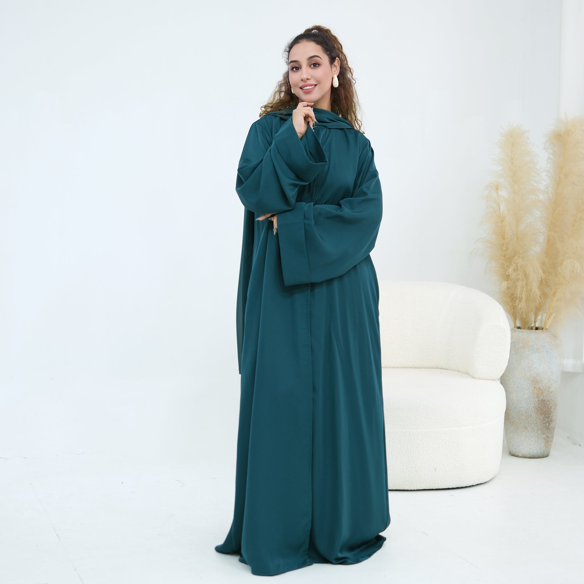 Long sleeved solid color plus size cardigan 1281+sleeveless inner layer 1266