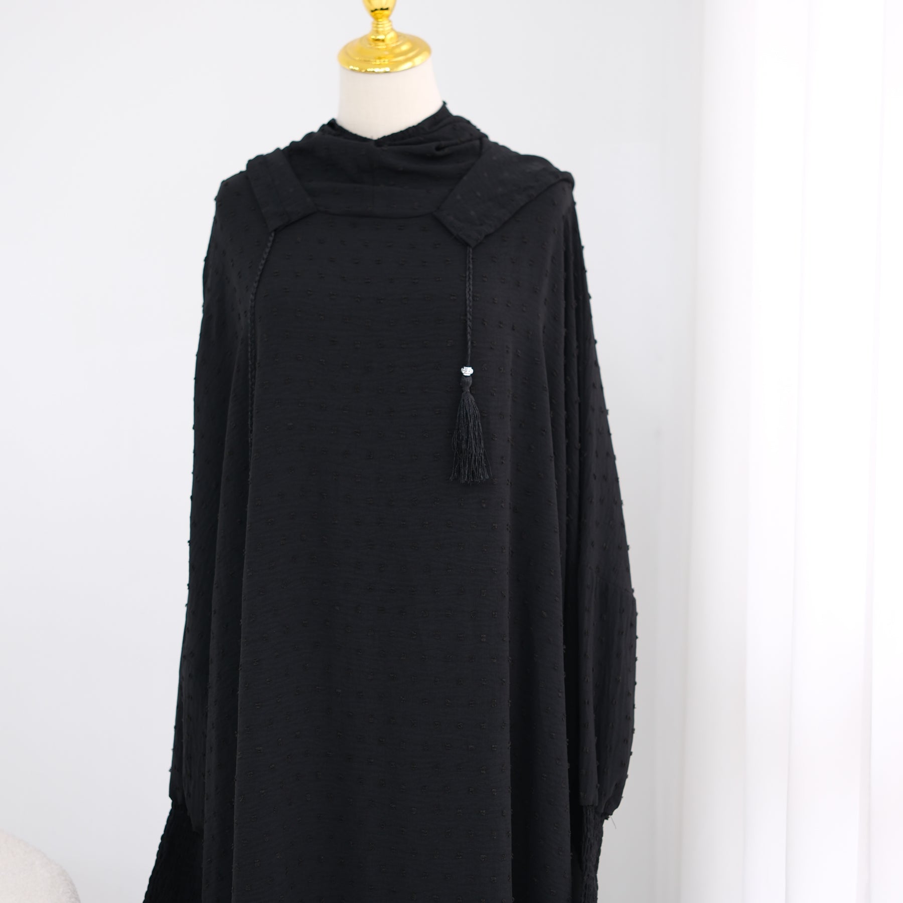 Tight cuff polka dot embroidery loose large dress LR1196