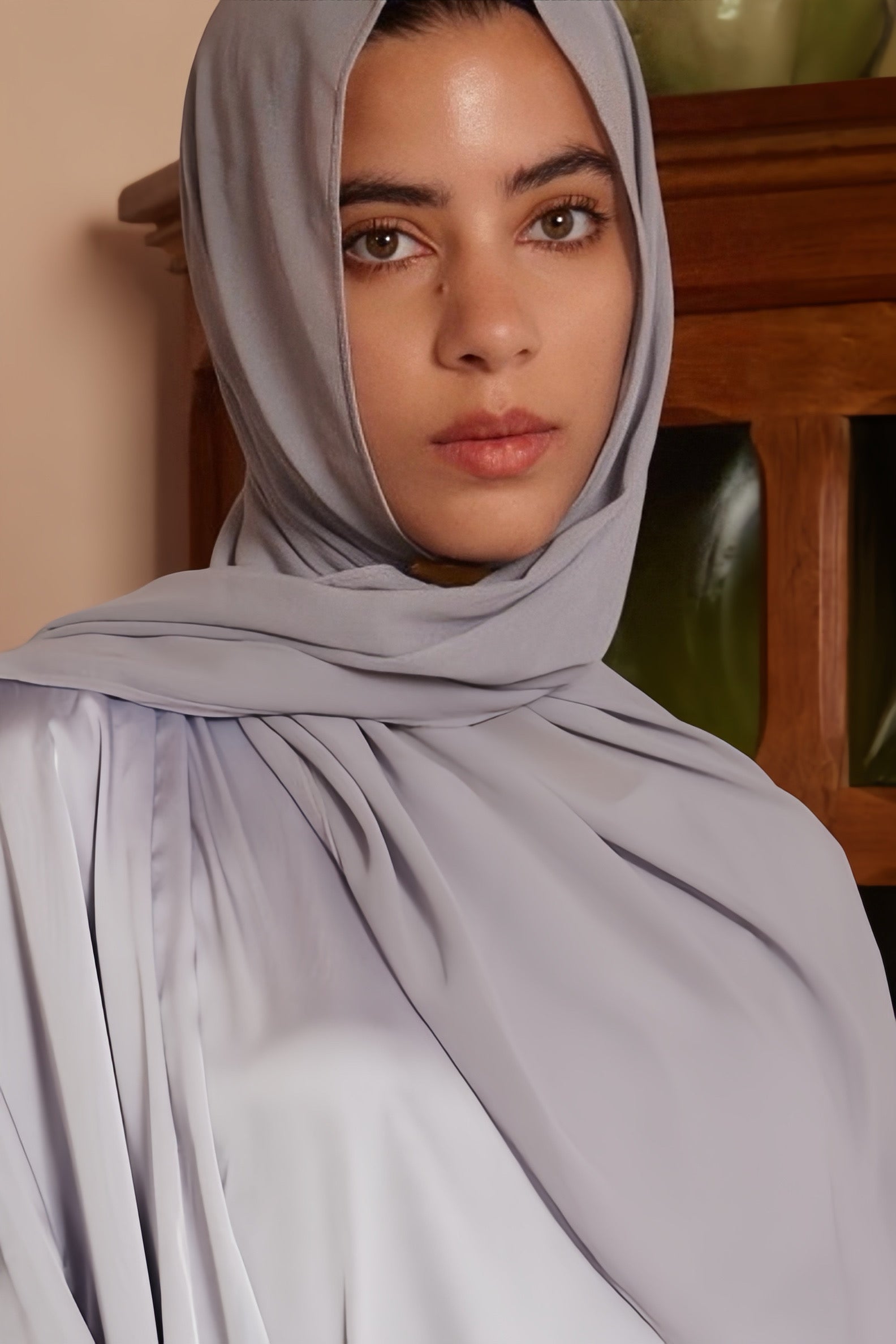 Plain Chiffon Hijab - Grey - Meliza