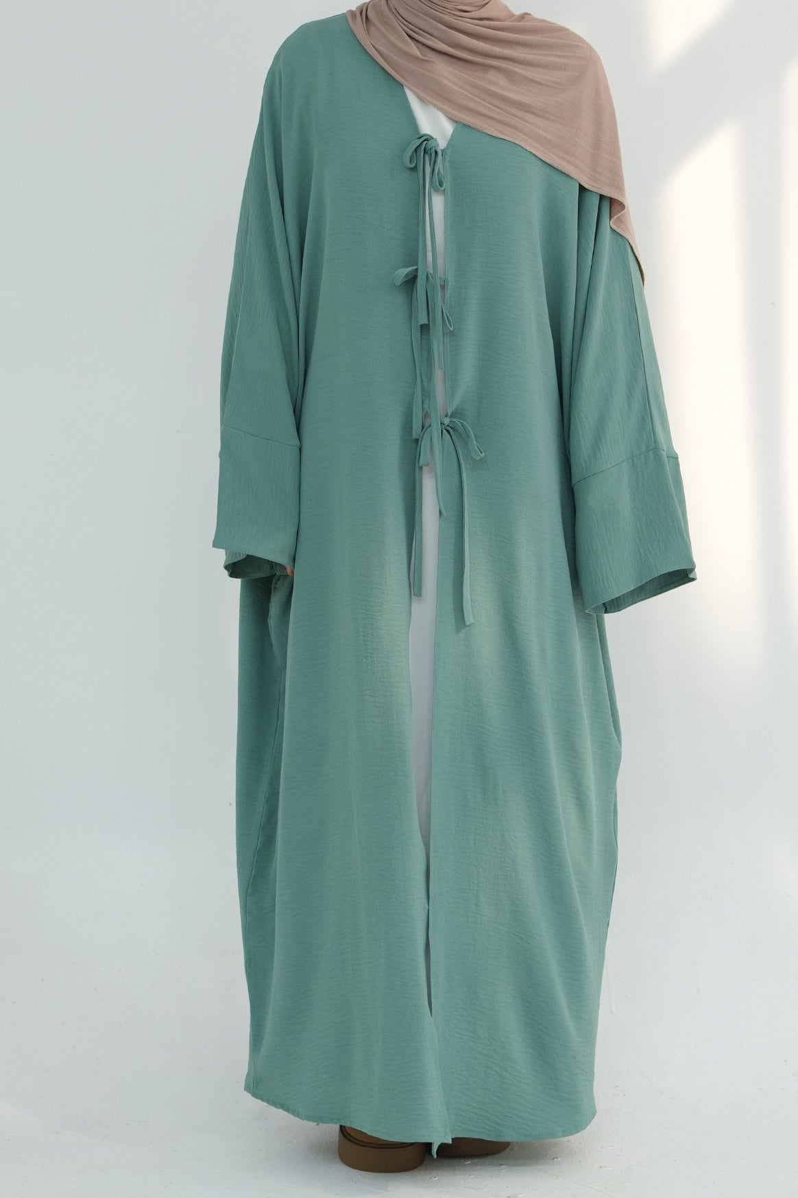 Mila Tie Open Abaya 883 - Green