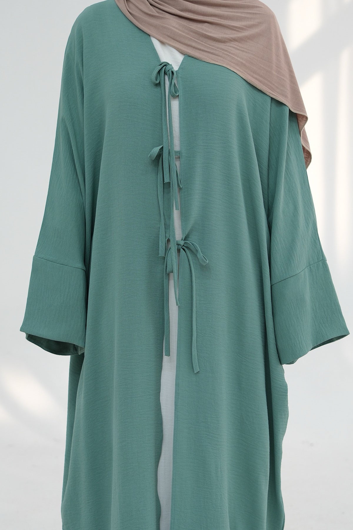 Mila Tie Open Abaya 883 - Green