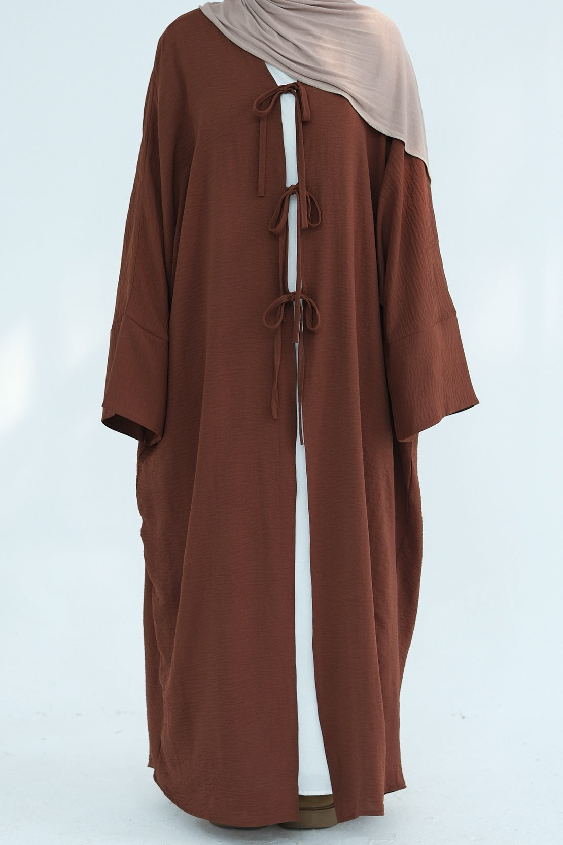 Mila Tie Open Abaya 883 - Coffee